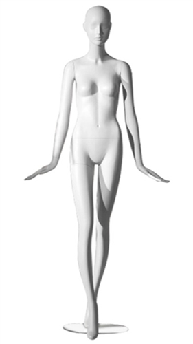 Female Mannequin in Matte White. Abstract Egghead.