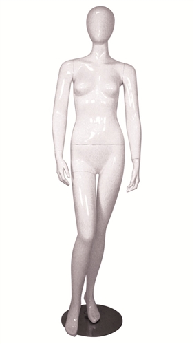 Glossy White Female Mannequin with Egghead