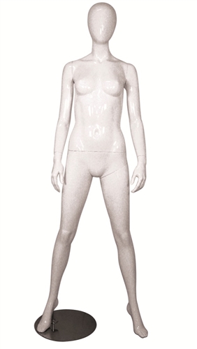 Glossy White Female Mannequin with Egghead