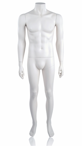 White Headless Male Mannequin with Arms at his Sides