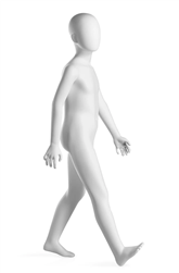 Trendy 6 Year Old Matte White Kid Mannequin - Walking Pose