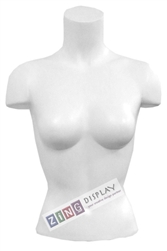 Unbreakable Plastic Female Torso Form in White