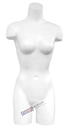 Unbreakable Plastic Female 3/4 Torso Form in White