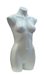 Unbreakable Plastic Female 3/4 Torso Form in White