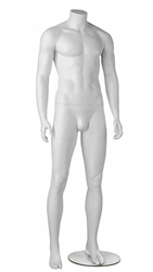 Matte White Headless Male Fiberglass Mannequin