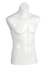 Glossy White Male Half Body Tabletop Form