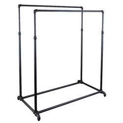 Double Hangrail Ballet Bar Pipe Clothing Rack