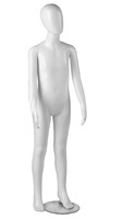 Glossy White Plastic 9-10 Year Old Child Mannequin Removable Egghead