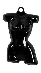 Glossy Black Plastic Female Torso Form from www.zingdisplay.com