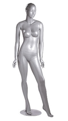 Glossy Silver Female Fiberglass Mannequin