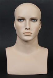 Photo: Realistic Light Fleshtone Male Display Head | Hat Display Form | head forms | hat mannequin