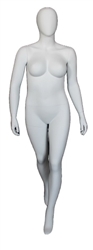 Matte White Plus Sized White Female Mannequin Walking Pose  from www.zingdisplay.com