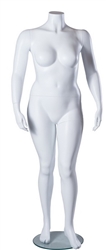 Matte White Female Headless Mannequin Plus Size