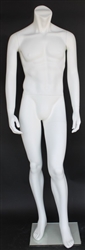 Matte White Male Headless Mannequin 5'8" Height