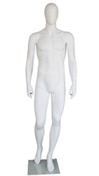 6'3" Abstract Matte White Toned Egghead Mannequin
