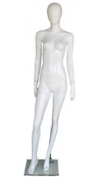 5'9" Gloss White Fiberglass Female Egghead Mannequin From Zingdisplay.com