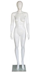 5'10" Gloss White Fiberglass Female Egghead Mannequin From Zingdisplay.com