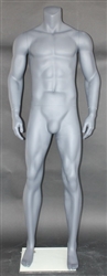 Grey Male Headless Mannequin Athletic Stance