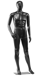 Unbreakable Male Full Body Mannequin - Black - Arm Bent