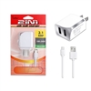 2 IN 1 Wall Charger 2.1 Amp For Micro USB V8/V9 White
