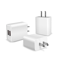 3.1 Amp Fast Charger Dual USB Port Wall Adapter White (Bulk)