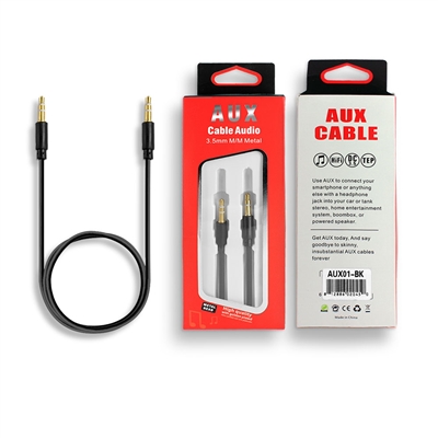 AUX01-BK UNIVERSAL 3.5mm AUX Cable / Audio Cable