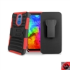 LG Q7 Plus/ Q7+ Holster Belt Clip Combo Hybrid Kickstand CB5C Red