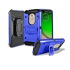 Motorola Moto G7 Play Holster Belt Clip Super Combo Hybrid Kickstand Case CB7C Blue