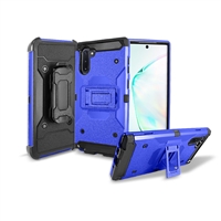 Samsung Galaxy Note 10 Holster Belt Clip Super Combo Hybrid Kickstand Case CB7C Blue