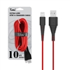 For iPhone Braided Nylon Cable 10 ft Red