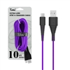 For Type C/ USB C Braided Nylon Cable 10 ft Purple