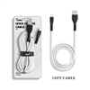 For Micro USB V8 Braided Nylon Cable 10 ft White