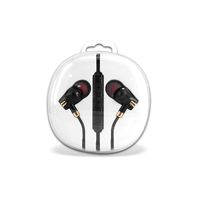 HF04-Gold 3.5mm Deluxe Stereo Earbuds Headsfree Integrated Volume Control