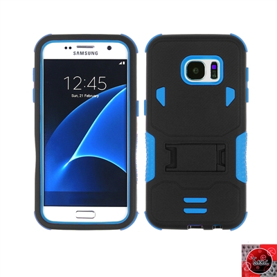Samsung Galaxy S7 Rugged Armor Hybrid Kickstand Case Blue