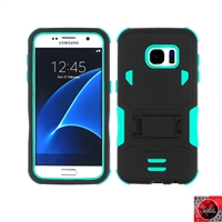 Samsung Galaxy S7 Rugged Armor Hybrid Kickstand Case Teal