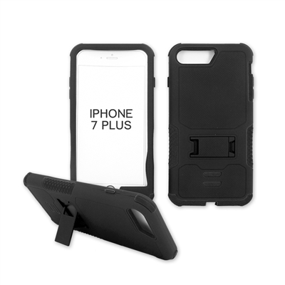 iPhone 7 Plus Rugged Armor Hybrid Kickstand Case Black