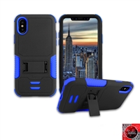 Apple iPhone X Rugged Armor Hybrid Kickstand Case HYB11 Blue