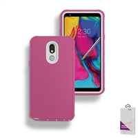 LG Stylo 5 Slim Defender Cover Case HYB12 Pink/White