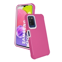 Samsung Galaxy A03S Slim Defender Cover Case HYB12 Hot Pink / White