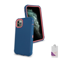 Apple iPhone 11 Pro Max (6.5") Slim Defender Cover Case HYB12 Blue/Pink