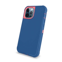 Apple iPhone 12/ iPhone 12 Pro (6.1") Slim Armor Rugged Defender Hybrid Cover Case HYB12 Blue/Pink