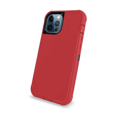 Apple iPhone 12/ iPhone 12 Pro (6.1") Slim Armor Rugged Defender Hybrid Cover Case HYB12 Red/Black