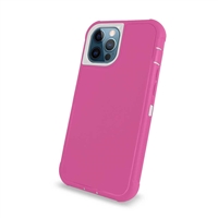 Apple iPhone 12 (5.4") Slim Armor Rugged Defender Hybrid Cover Case HYB12 Pink/White