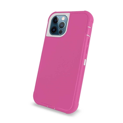 Apple iPhone 12 (5.4") Slim Armor Rugged Defender Hybrid Cover Case HYB12 Pink/White