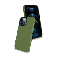 iPhone 14 (6.1") Slim Armor Rugged Defender Hybrid Cover Case HYB12 Green/Black