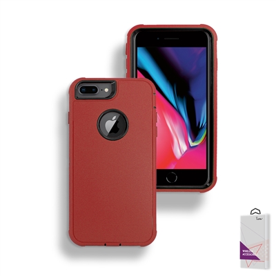 Apple iPhone 6/7/8 Plus Slim Defender Cover Case HYB12 Red/Black
