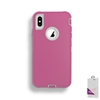 Apple iPhone X/ Xs Slim Defender Cover Case HYB12 Pink/White