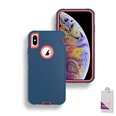 Apple iPhone XR Slim Defender Cover Case HYB12 Teal/Pink