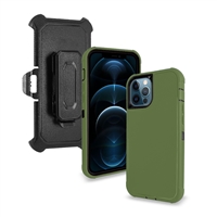 Apple iPhone 14 (6.1") Heavy Duty Armor Rugged Cover Case HYB12C Green/Black