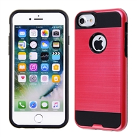 IPHONE 7/ IPHONE 8 METAL BRUSH CASE HYB22 Red